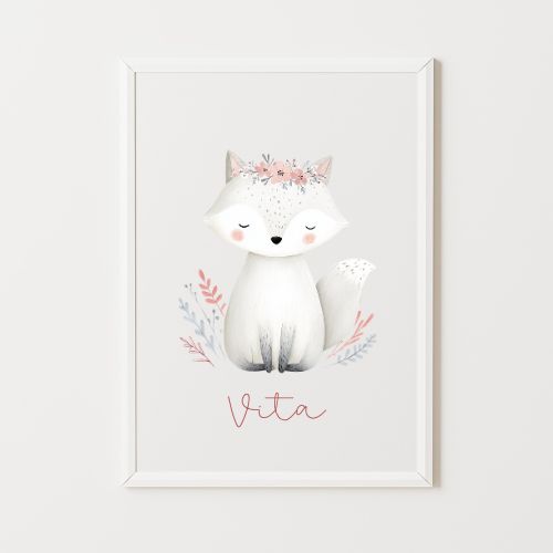 Personaliziran print lisička z imenom