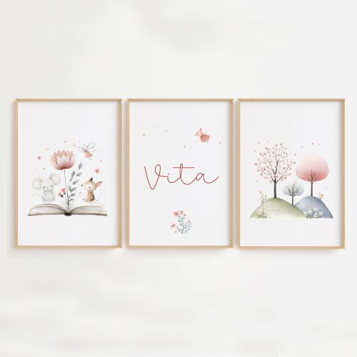 Komplet 3 printov z imenom